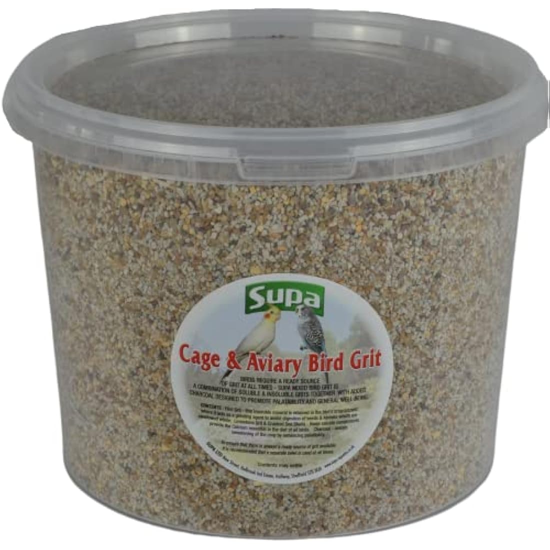 Supa Cage and Aviary Bird Grit, 3 Litre Bucket, Combination Of Soluble & Insoluble Grits and Charcoal Which Aids Good Health, Aids Digestions And Increase Vitality
