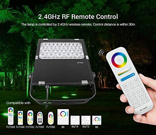 lighteu®, Milight Miboxer 50W AC100~240V Garden Spotlight RGBCCT Multi-Color Change and Color Temperature Adjustable WiFi LED Garden Lawn Light IP66 Waterproof futC06