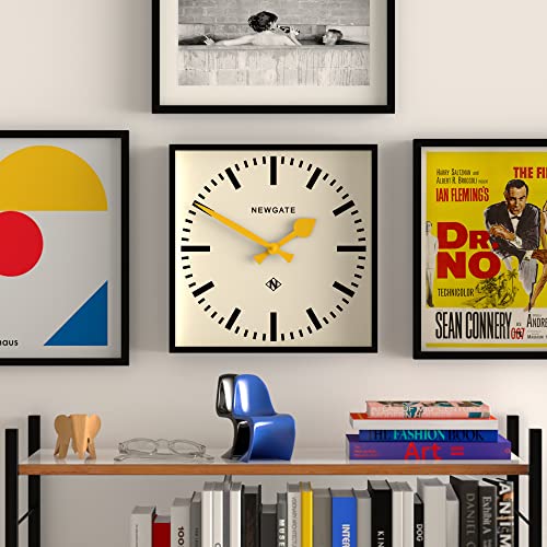 NEWGATE Number Five Railway Wall Clock - Square Clock - Kitchen Clock - Office Clock - Retro Clock - Designer Clock - Station Clock - Marker Dial