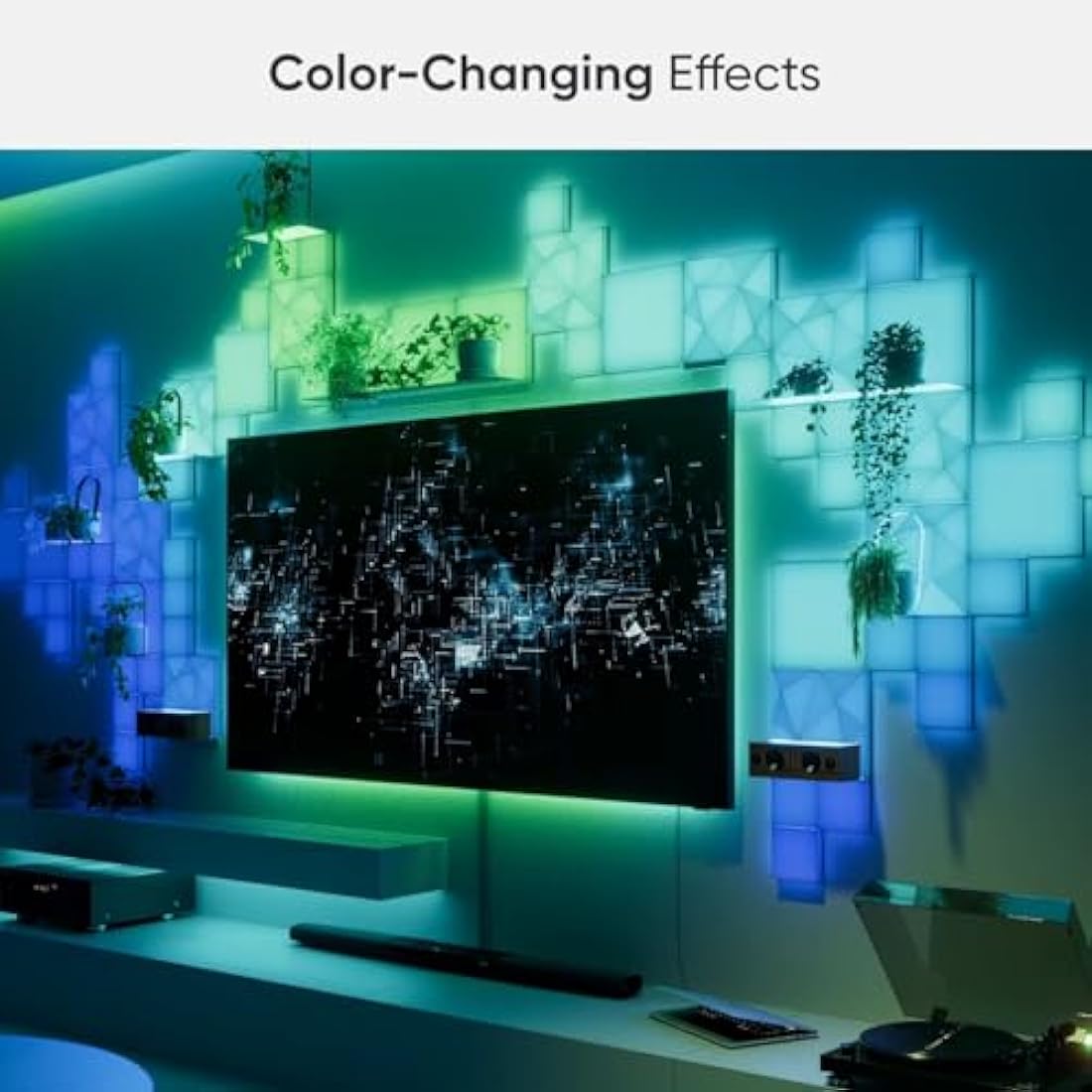 Nanoleaf Blocks 10-Pack Combo Starter Kit | RGBW Color-Changing Wall Light Panels, LED Light Pegboard & Shelf, Pixel-Art Style, Thread & Wi-Fi, App & Voice Control (Works with Alexa, Apple Google)