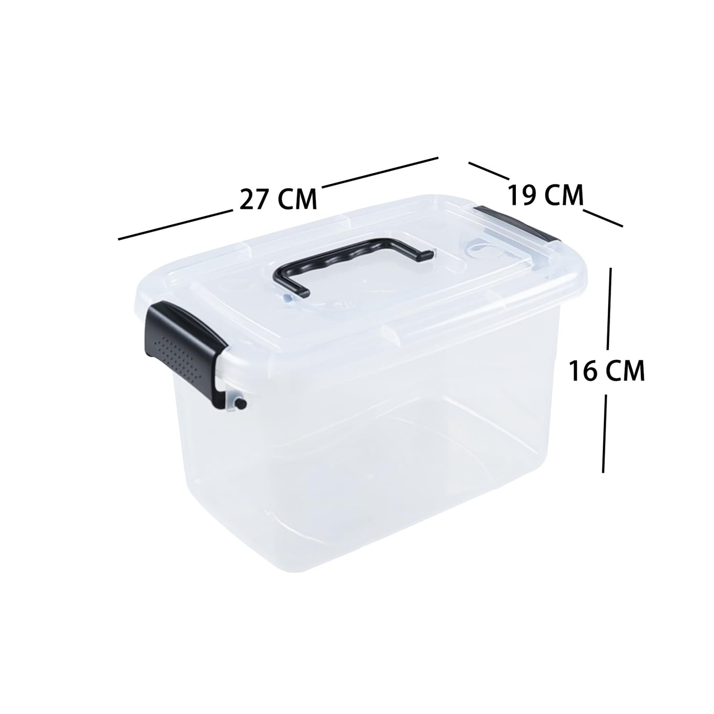 Lesbye 6 Pack Storage Boxes with Lids, Plastic Small Clear Stackable Box for Shelves Toys, 5L