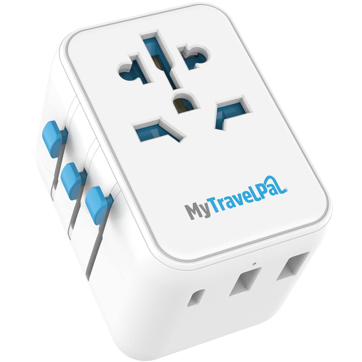 MyTravelPal Universal Travel Adapter with USB C | Worldwide Travel Adapter | UK Safety Standards | Universal Plug Adapter with USB-C | International