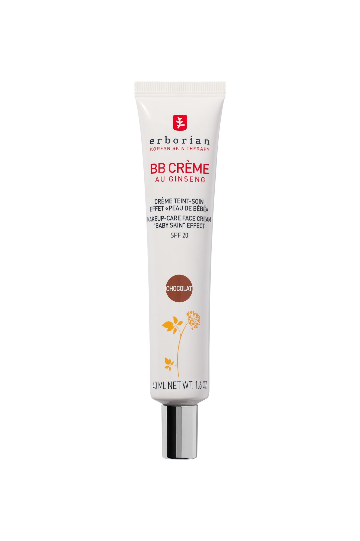 Erborian - BB Cream With Ginseng - Complexion Cream - "Baby Skin" Effect - Korean Cosmetic Treatment 5 -In -1 For SPF 20 - Chocolat 40 ml