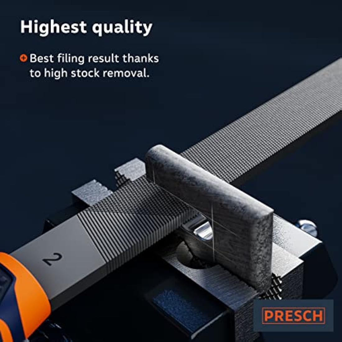 Presch File Set 5 pcs with Bag - High Quality Metal File Set incl. Flat File, Half Round File, Round File, Triangular File and Square File - Professional Metal File Set for Steel - Metal Files Set