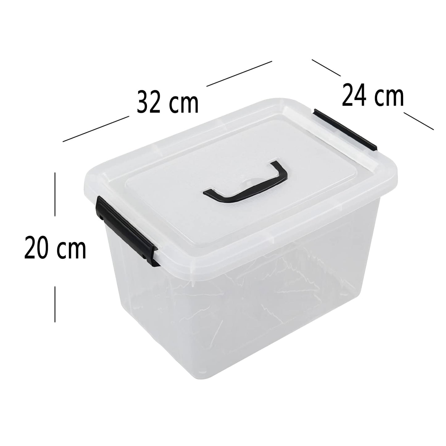 Afromy 12 Litre Storage Box with Handle and Lid, Set of 6 Storage Bin