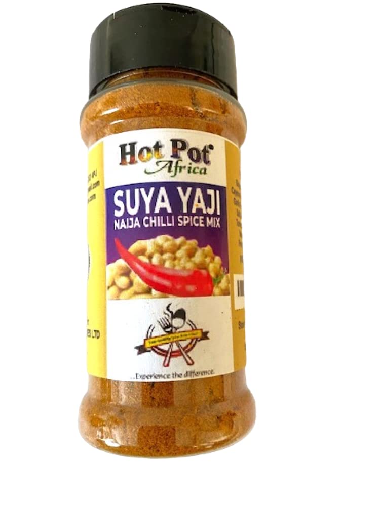 Hot Pot Africa Suya Spice | Yaji, (2pks) Pepper Spice Mix | Chilli Seasoning (100g each), Barbeque Kebab Pepper Spice Mix Refill | Chilli Seasoning
