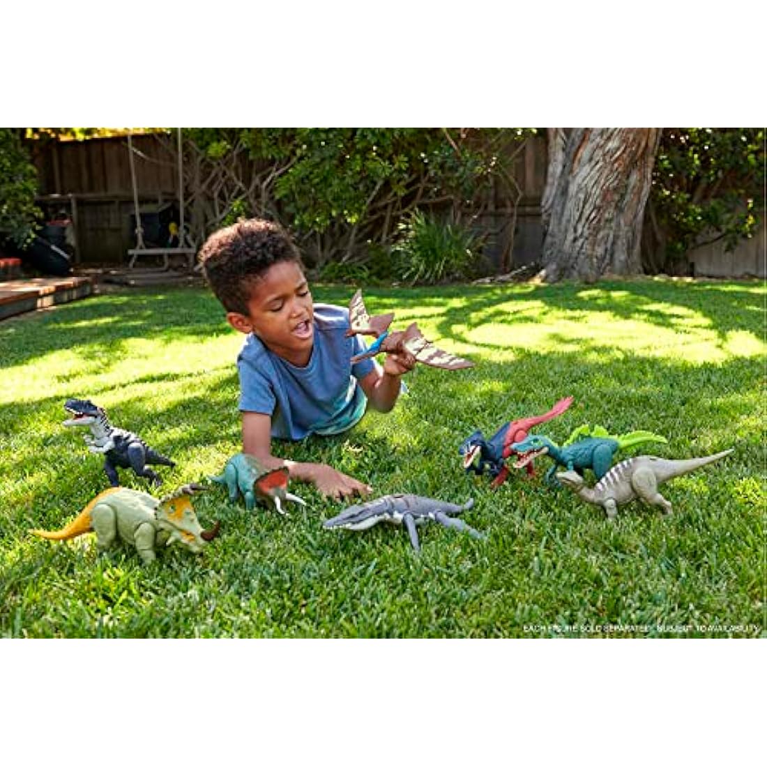 Jurassic World Dominion Roar Strikers Sinoceratops Dinosaur Action Figure, Roaring Sound and Head Ram Attack, Physical and Digital Play, 4 Years and Up