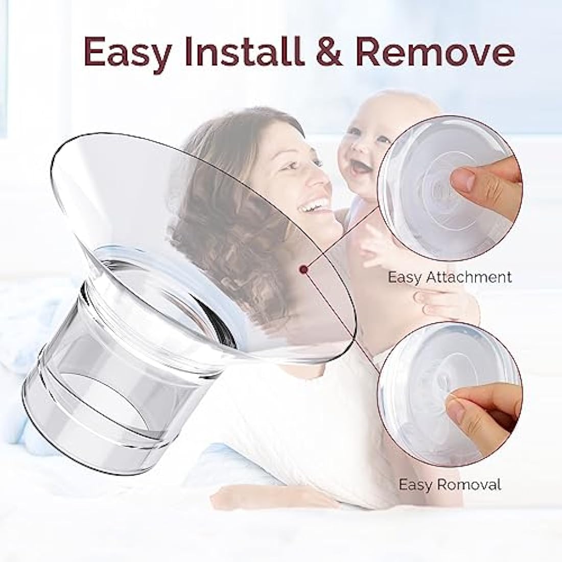semai Flange Inserts 19mm Breast Pump Parts Compatible with Medela/Momcozy S12 Pro/S9 Pro/S12/S9/Spectra/Elvie 24mm Breast Pump Shields/Flanges, Reduce 24mm Nipple Tunnel Down to Correct Size, 4PCS