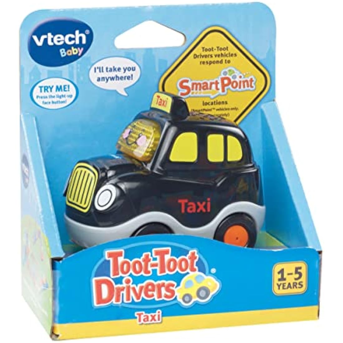Vtech Toot-Toot Drivers Taxi | Interactive Toddlers Toy for Pretend Play with Lights and Sounds | Suitable for Boys & Girls 12 Months, 2, 3, 4 + Years, English Version, Black