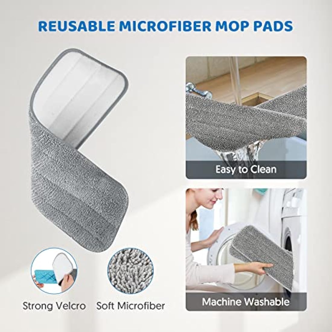 Microfibre Spray Mops for Floor Cleaning- MEXERRIS Floor Cleaning Mop With Spray 4 Microfiber washable Pads and 2 Reffilable Bottles Wet Dust Mop for Laminate Wood Vinyl Ceramic Hardwood