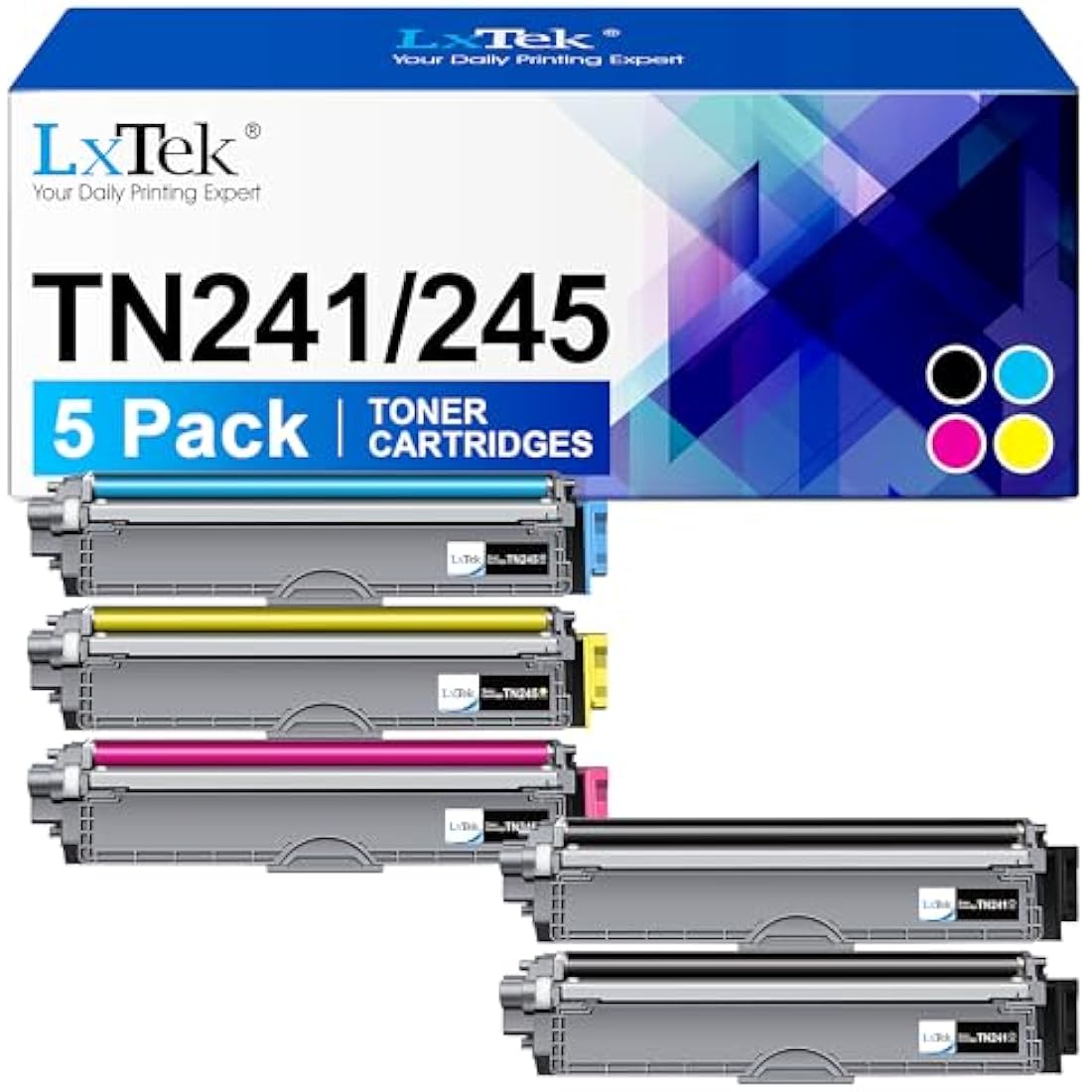 TN241 TN245 Toner Cartridge Compatible with Brother TN242 TN246 TN-241 TN-245 for Brother MFC-9332CDW MFC-9142CDN DCP-9022CDW DCP-9020CDW DCP-9017CDW HL-3152CW CDW MFC-911 40CDN (5 Pack)