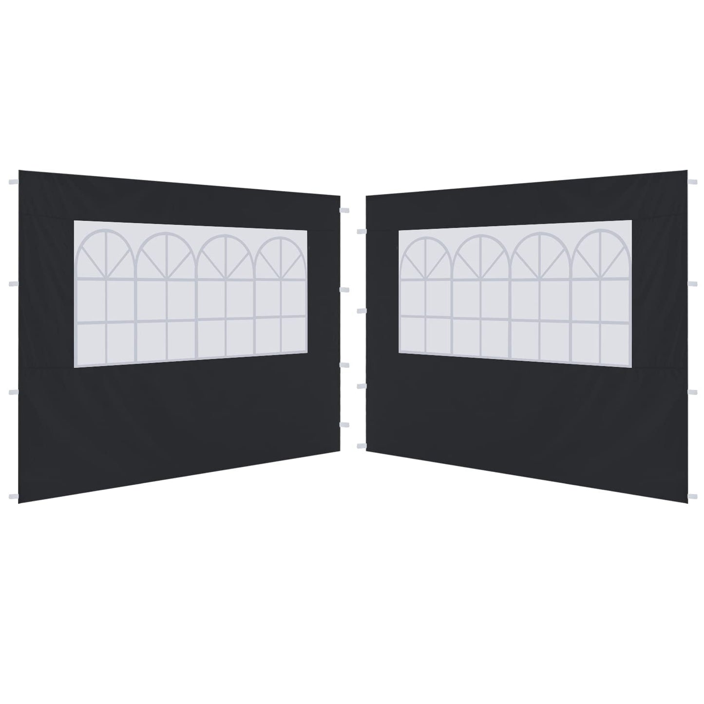 ABCCANOPY 2 Pack of 3M Gazebo Marquee Replacement Exchangeable Side Panel Wall Panels Walls,Black