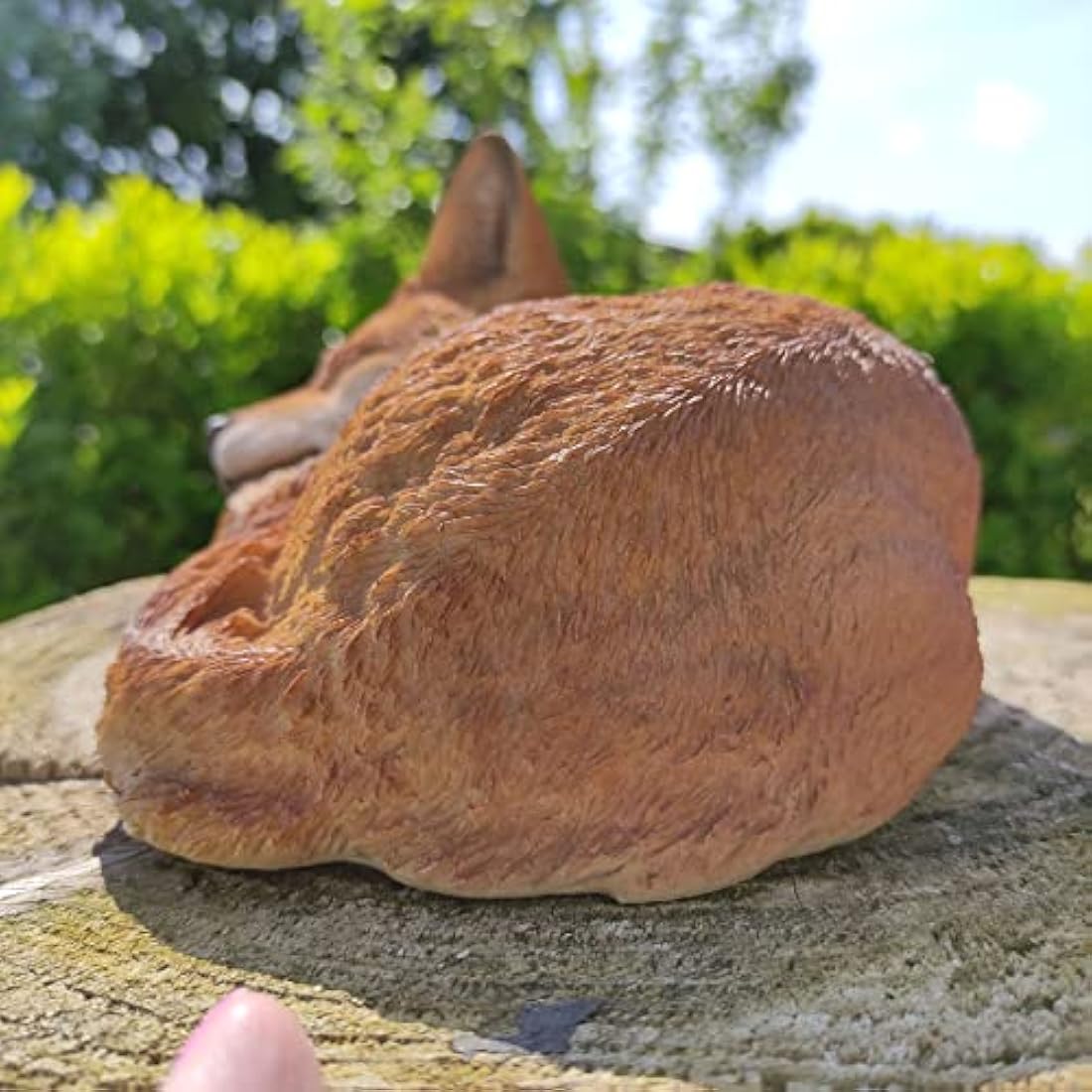 Vivid Arts Realistic Sleeping Fox Cub | Resin Home or Garden Decoration | XRL-FCB3-D
