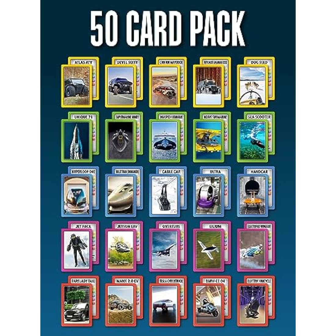 SMART CARDS Transport, 7 games in 1, Pairs, Snap, Trumps, Rummy, Memory Quiz, Learn Facts, Travel Game, Gift, Stocking Filler, Age 5+, 1-8 Players