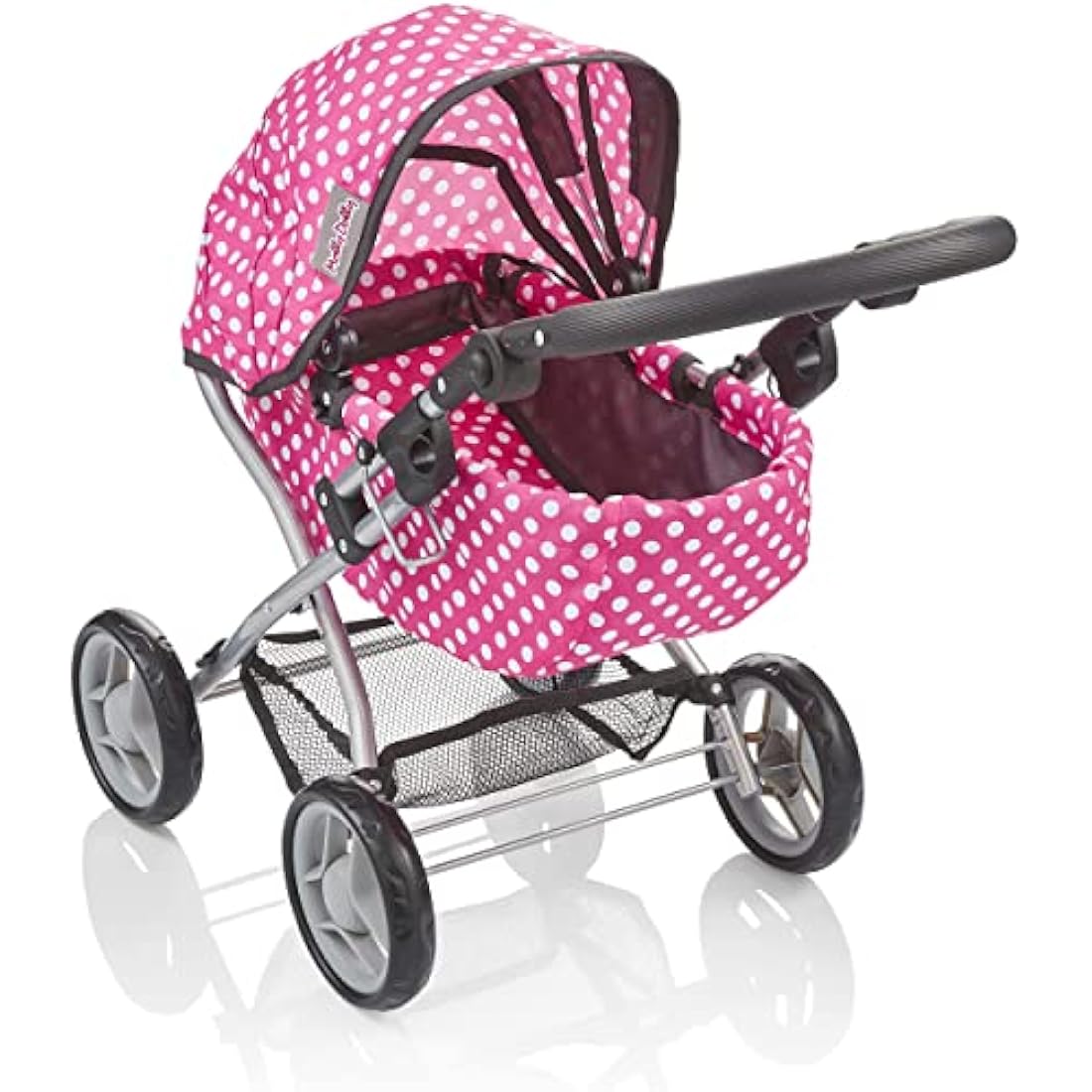 Molly Dolly My First Dolls Pram - Adjustable Toy Pram for Girls Age 2-5 Year Old - Baby Doll Pram - Dolls Toy Pushchair Stroller