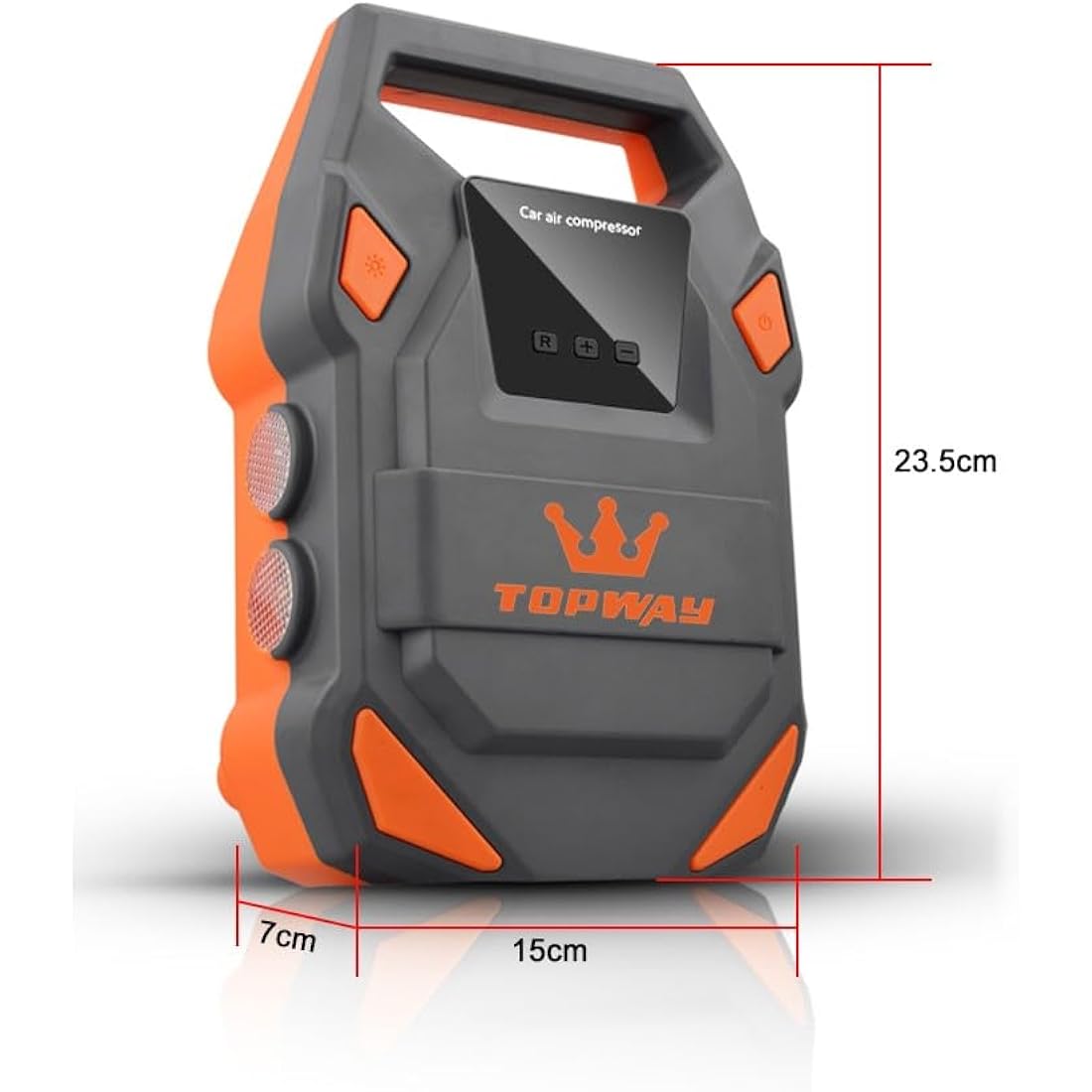 TOPWAY Tyre Inflator Air Compressor 12V DC, Digital Car Tyre Pump 150 PSI, 22mm Metal Cylinder, Auto Stop, Preset Pressure, Large Capacity, LED SOS Light, Cloth Bag, for Auto Bicycle Truck Tyres