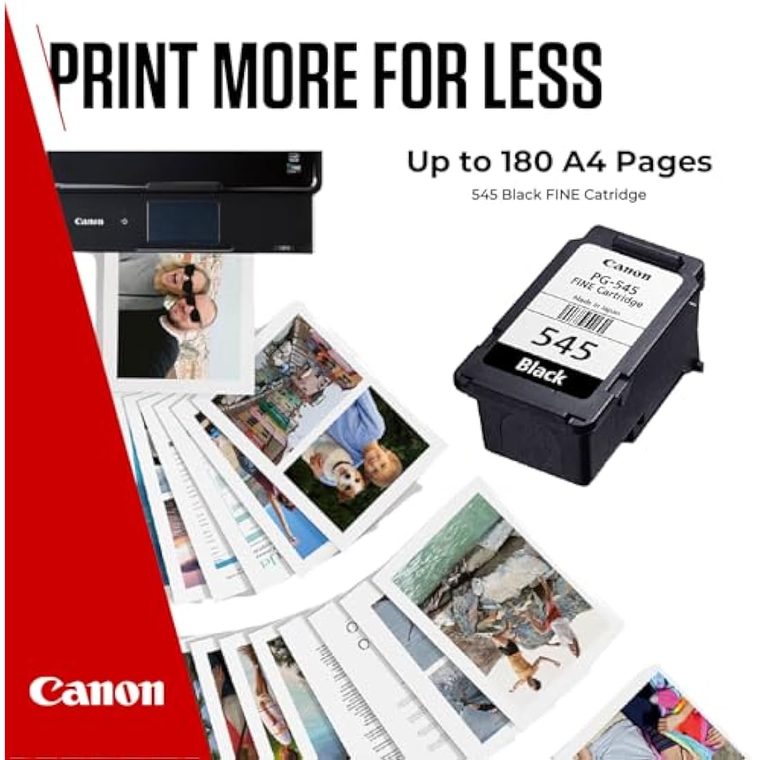 Canon Ink - PG-545 Genuine Black Printer Ink Cartridge - Prints Up to 180 A4 Pages (1 x Cartridge)