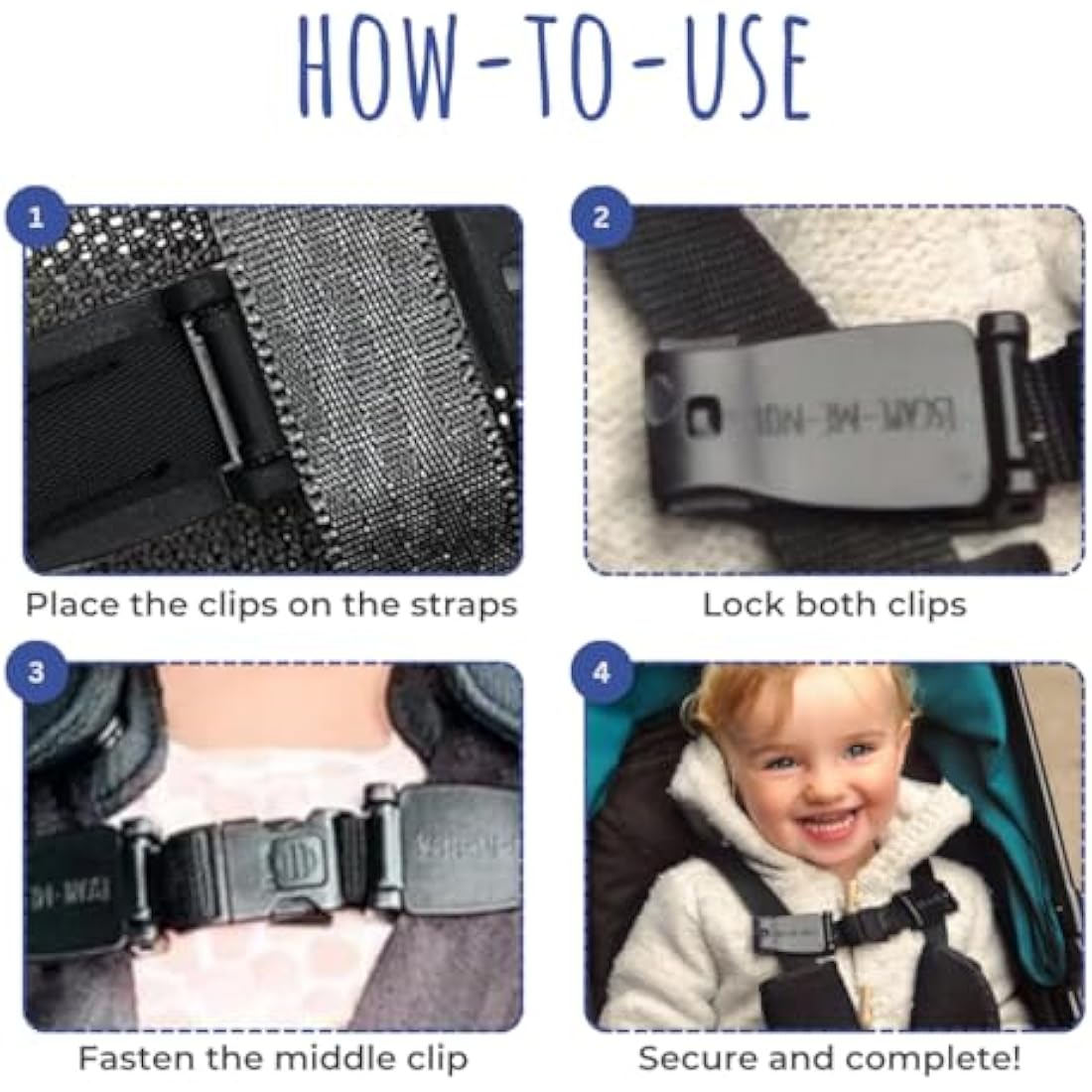 Twin Pack Anti-Escape Chest Clip No Thread Required