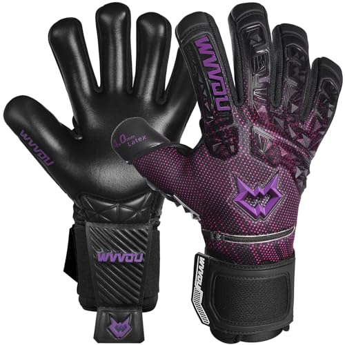 WVVOU Football Goalkeeper Gloves for Adults and Youth, High Performance with 5 Detachable Fingersave, Goalie Gloves with 4mm Sticky Latex Palm