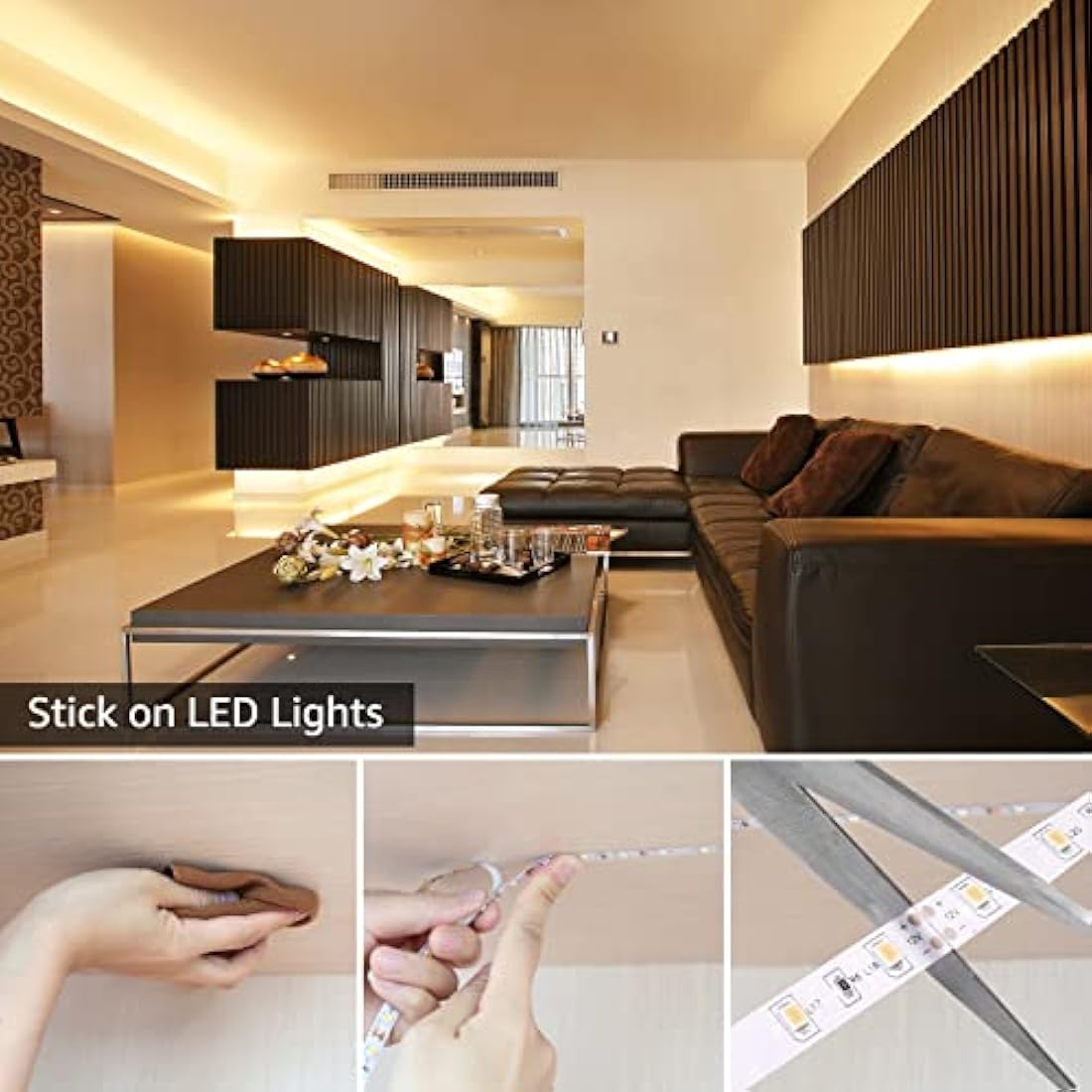 Lepro Warm White LED Strip Lights 10M (2x5M), 2x2300lm, 3000K Flexible Lightstrip for Kitchen, Cabinet, Mirror, Door and More (12V Power Supply Required)