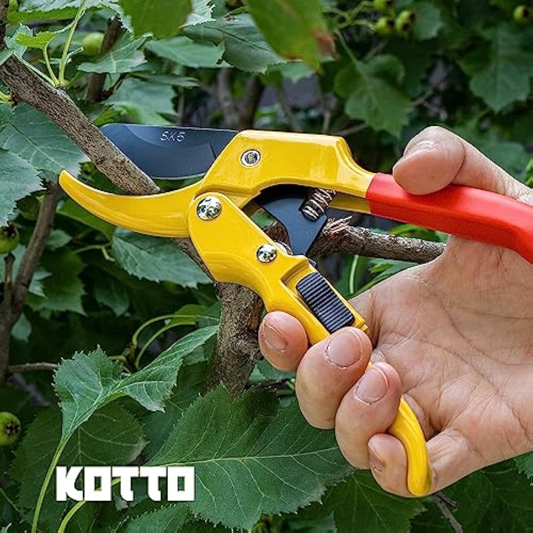 KOTTO Garden Secateur, Stainless Steel Pruning Shear, Professional Heavy Duty Tool Scissor for Plants, Hedges, and Flowers