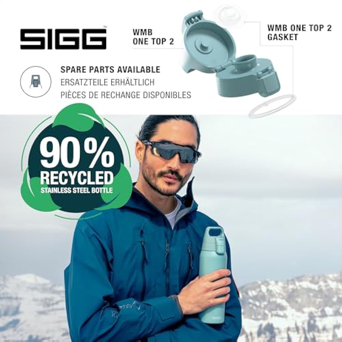 SIGG - Insulated Water Bottle - Shield Therm One - Suitable for Carbonated Beverages - Leakproof - Dishwasher Safe - BPA Free - 90% Recycled Stainless Steel - 0,5L / 0,75L / 1L