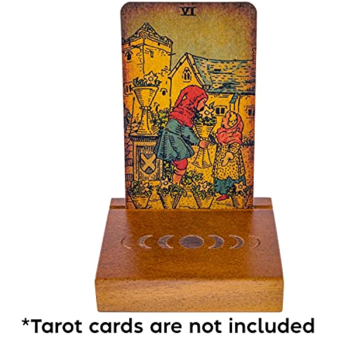 Curawood Tarot Card Holder Stand - Display Your Daily Card Draw - 8.9 cm Small Tarot Card Stand - Witchcraft Supplies, Tarot Accessories, Witchy Gifts, Pagan & Wiccan Altar Supplies, Divination Tools