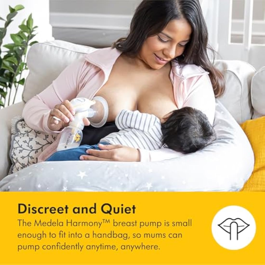 Medela Harmony Manual Breast Pump, Compact Swiss Design with PersonaFit Flex Shields and Medela's 2-Phase Expression Technology