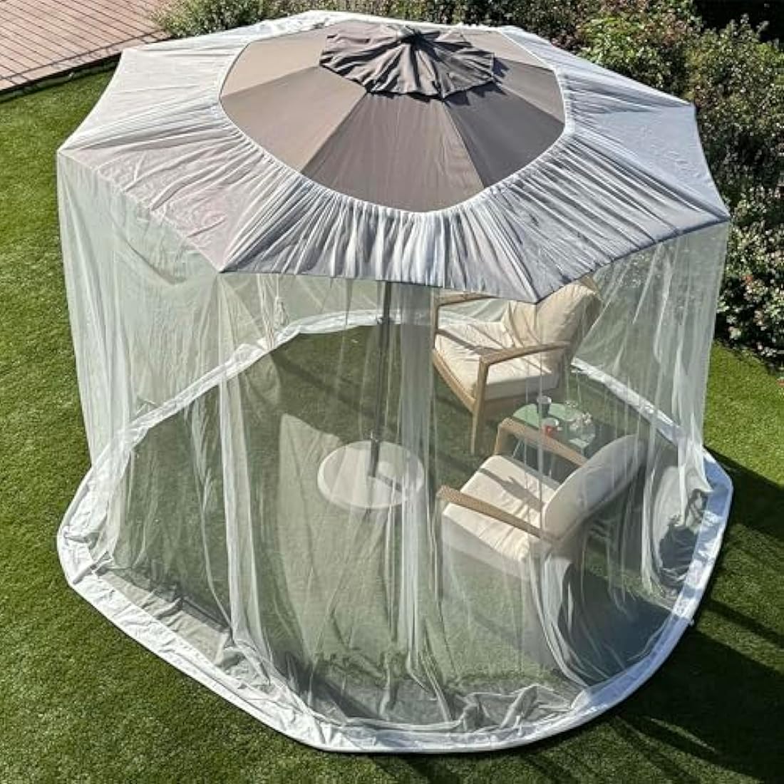 Mosquito Net for Umbrella 9.2 FT | Large Sizes & Fabric Designed for Outdoors | Insect House Screen Netting for Patio, Porch & Garden Terrace | Outside Canopy Bug & Fly Protection Enclosure