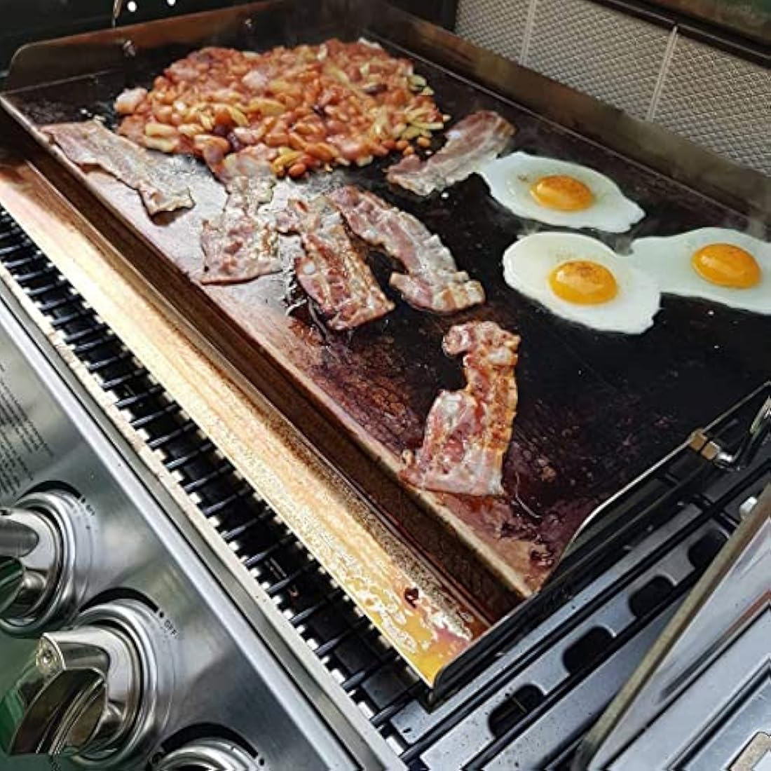 Onlyfire Stainless Steel Rectangle Griddle Plancha for Most BBQ Gas Grills and Charcoal Grills(58.4x40.6cm)