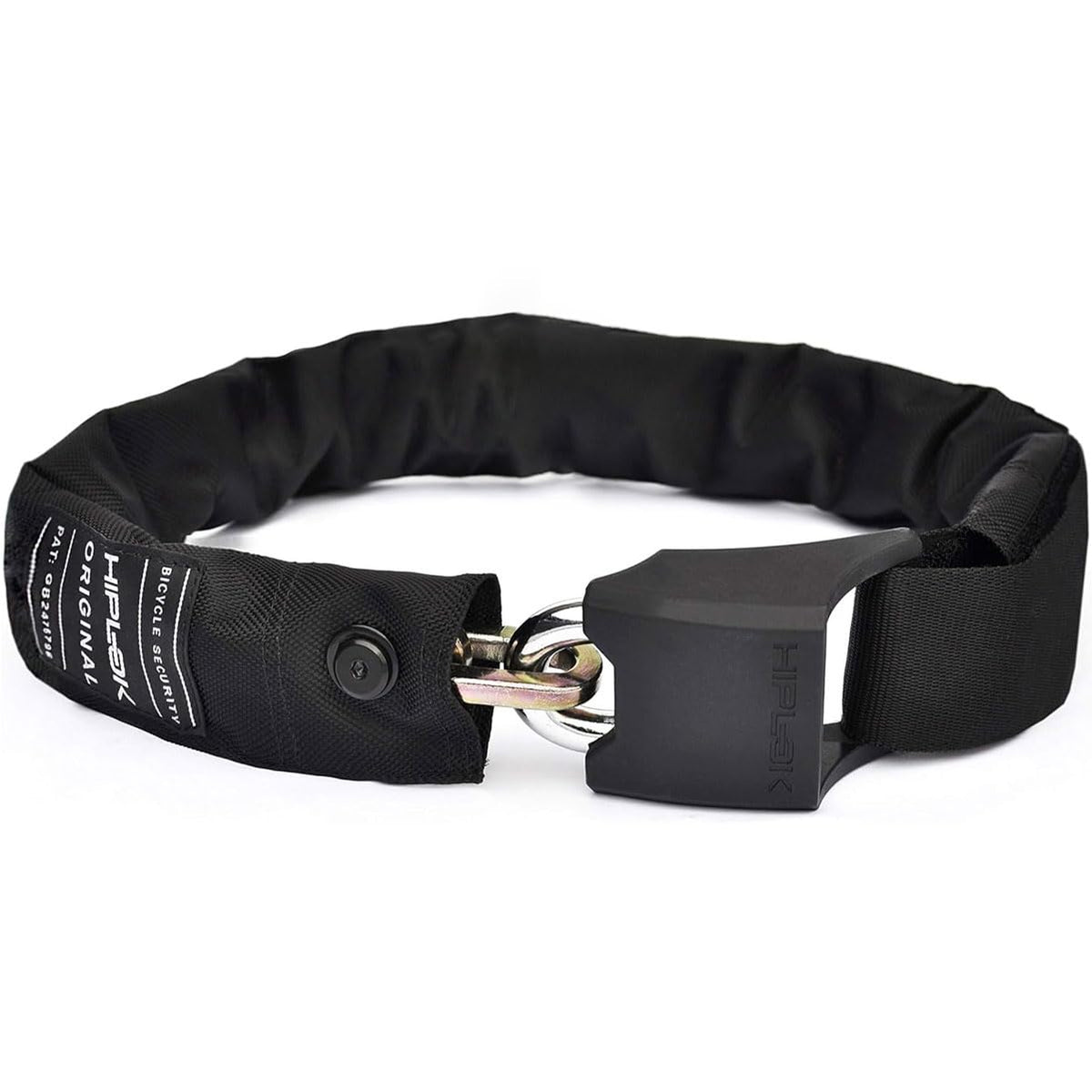 Hiplok Original Bike Chain with Lock - Black. 85cm with Stainless Steel Bicycle Chain Lock. 3 Keys + 10 Year Warranty. Sold Secure Silver Bike Lock