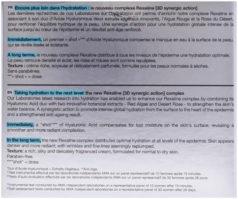 Rexaline - Hydra-Dose Rich - Hyper-Hydrating Rejuvenating Cream - Face moisturizer, anti wrinkle and anti aging cream with Hyaluronic Acid - Soothing and nourishing - Facial care - Dry skin - 50 ml