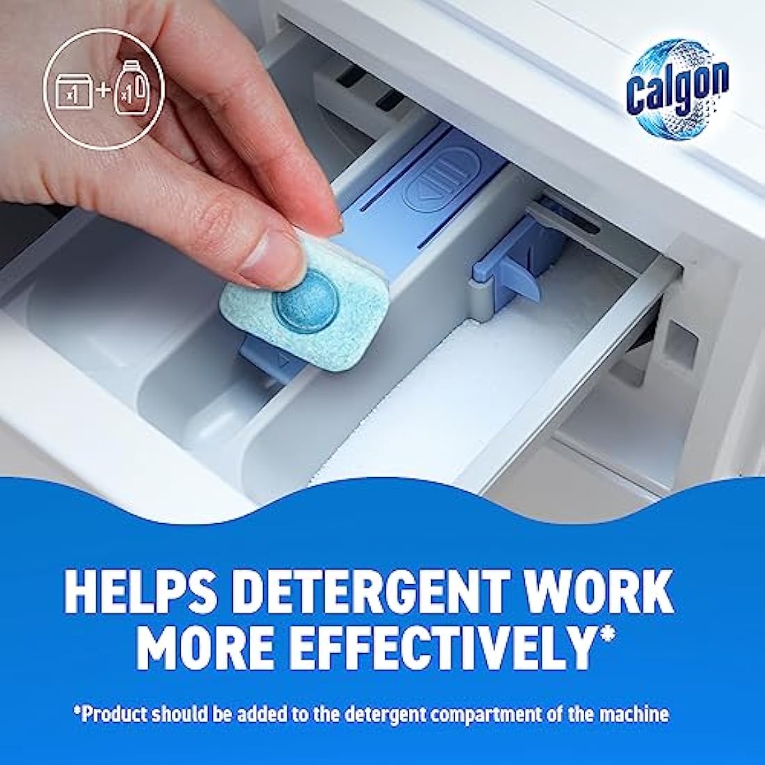 Calgon 4-in-1 Washing Machine Cleaner and Water Softener Tablets, Removes Limescale & Odours, Deep Clean, Units: 45 Tablets, Size: L Pack (Packaging May Vary)