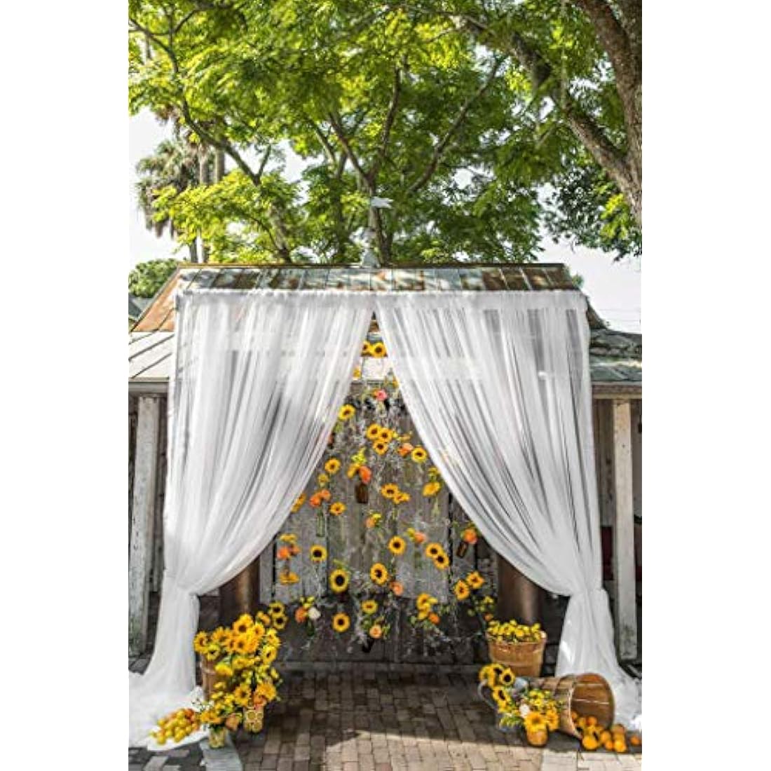 Laelfe Large Artificial Sunflowers, 60 cm Extra Long Stem Fake Silk Sunflowers Bulk for Tall Vases, Wedding Arrangements, Birthday Party, Graves, Office, Outdoor, Home Decorations (Dark Center, 6 Pcs)