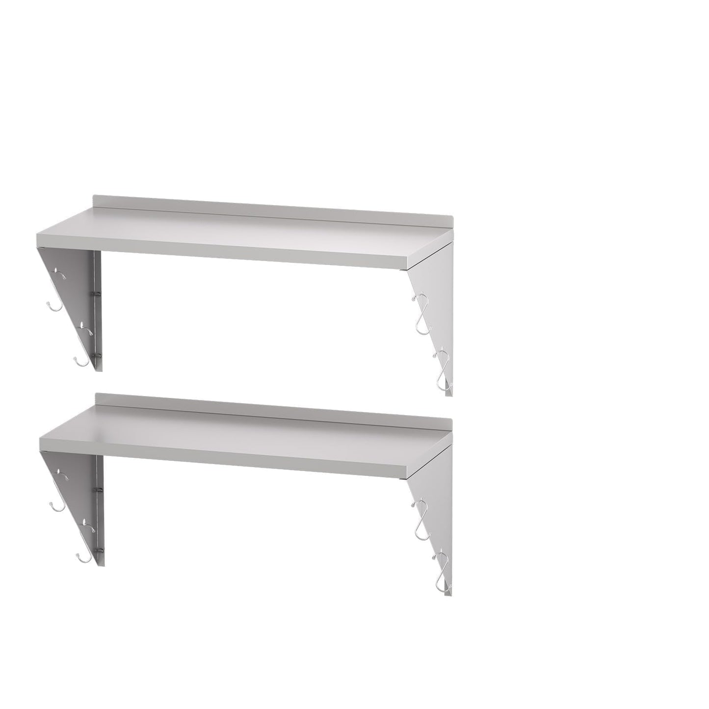 TAIMIKO Stainless Steel Wall Shelf 60x30cm, 2PCS