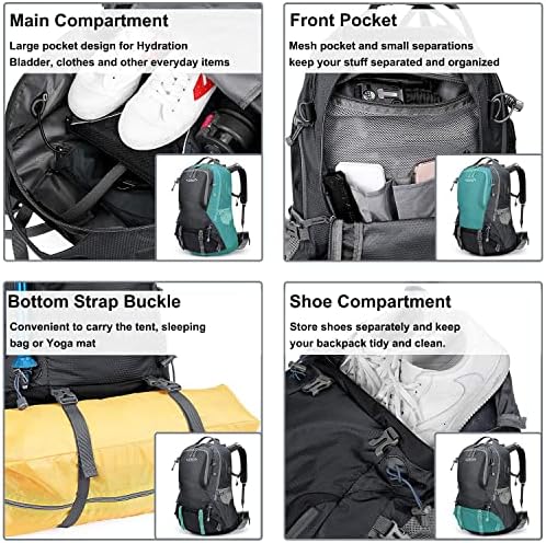 G4Free Hiking Backpack 50L Waterproof Backpack with Rain Cover for Mountaineering Travel Camping Trekking Outdoor Sports for Men Women