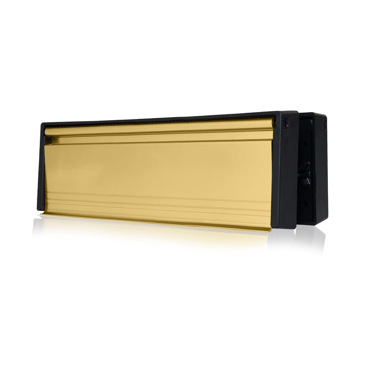 Xfort MailPlate 12" Letterplate Polished Brass, Premium Draught Proof Postal Letterbox, Telescopic Sleeved Letter Box For uPVC Doors With 20-40mm Door