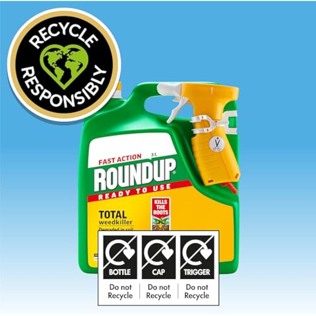 Roundup Fast Action Weedkiller, Ready to Use, Manual Spray, 3 Litre