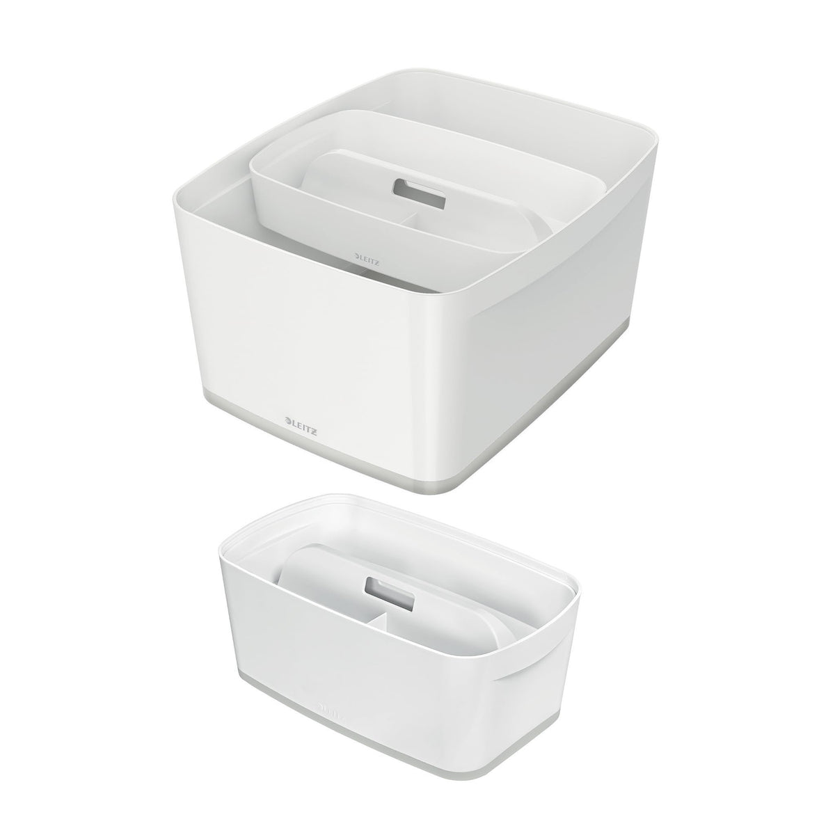 Leitz MyBox Organiser Tray with Handle Small, Storage, Waterproof, BPA Free and Food Safe, White, 53230001