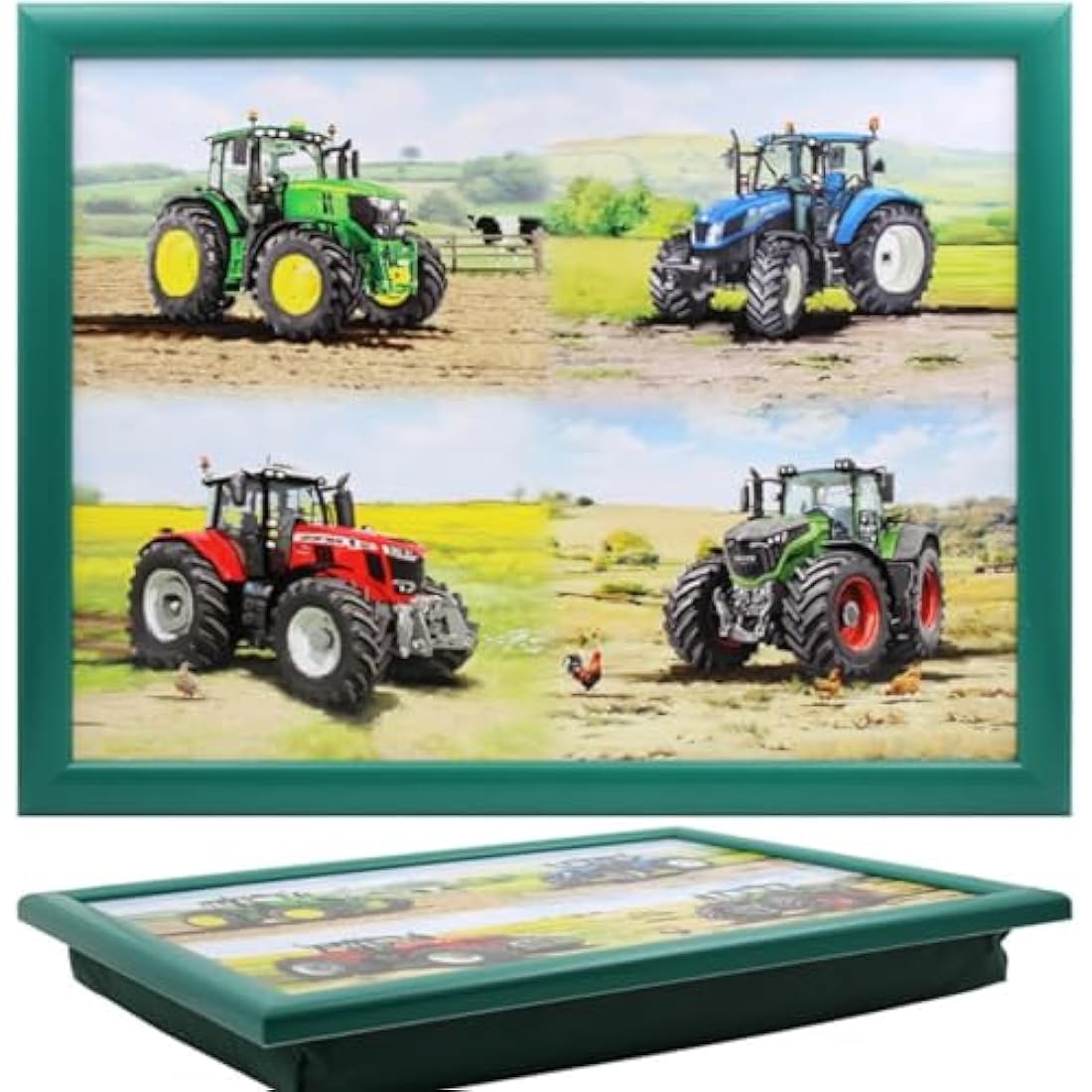 Lesser & Pavey Tractors Laptray | Bean Bag Trays With Padded Cushion | Suitable For Drinks, Food, Breakfast & Laptop | Lovely Designed Lap Tray For Home & Office