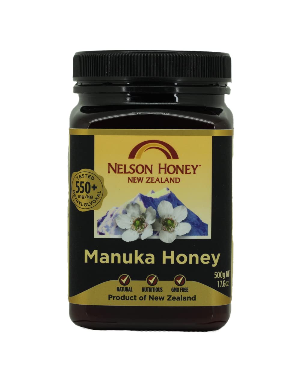 Nelson Honey UK Classic 550+ mg Manuka Honey 500g, Light brown