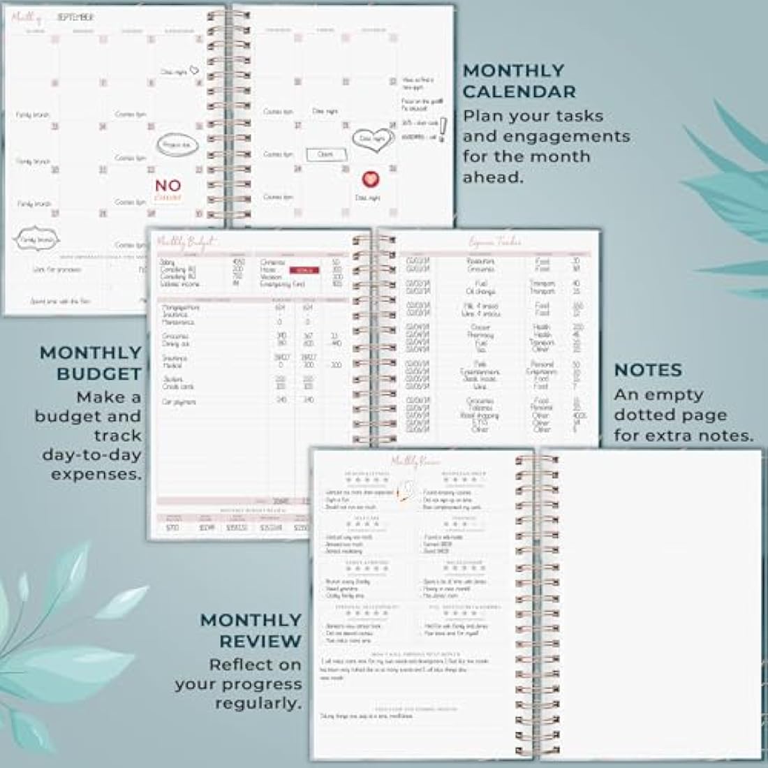 PLANBERRY Large Hourly Schedule Planner Premium – Undated Hourly Schedule & Budget Organizer for Time Management – Productivity Journal with Habit Tracker – 20 x 27cm Hardcover (Ocean Depths)