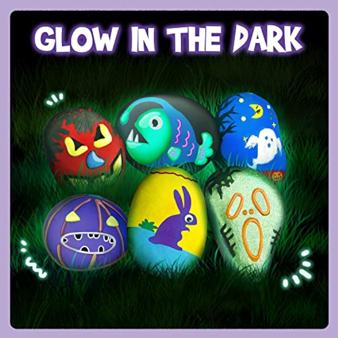 Rock Painitng Kit - Arts and Crafts for Kids - Paint Your Own Rock Sets for Kids with Glow in The Dark Painting - Gifts for Kid Ages 5 6 7 8 9 10 Years Old Boys & Girls