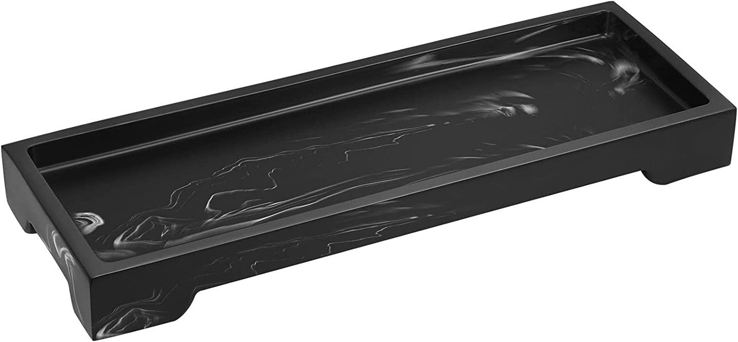 Luxspire Vanity Tray, Bathroom Tray Toilet Tank Storage Tray, Resin Kitchen Sink Trays, Vanity Countertop Organiser for Candles Soap Towel Perfume