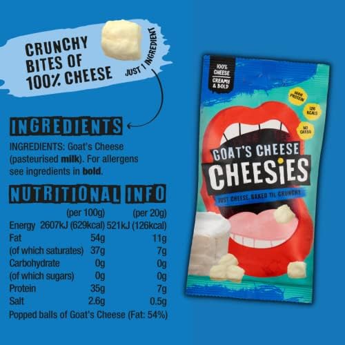 CHEESIES | Crunchy Snacking Cheese Keto Snack | Variety Pack | 100% Cheese | Sugar Free, Gluten Free, No Carb | High Protein and Vegetarian | Crunchy, Baked and Tasty | Multipack (20 g (Pack of 24))