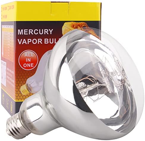 DERNORD Mercury Vapour Bulb Tortoise - 100W UVA UVB Heat Lamp Bulb for Turtle Snakes Bearded Dragon Vivarium Hedgehog Solar Spotlight Basking Bulbs E27 Screw