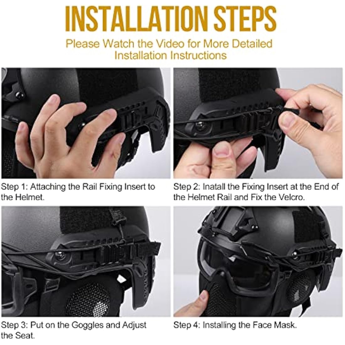 OneTigris Airsoft Fast Helmet - Full Face Protective Tactical Helmet With Foldable Ear Protection Mask And Goggles for Airsoft Paintball Sooting Wagrgame CS