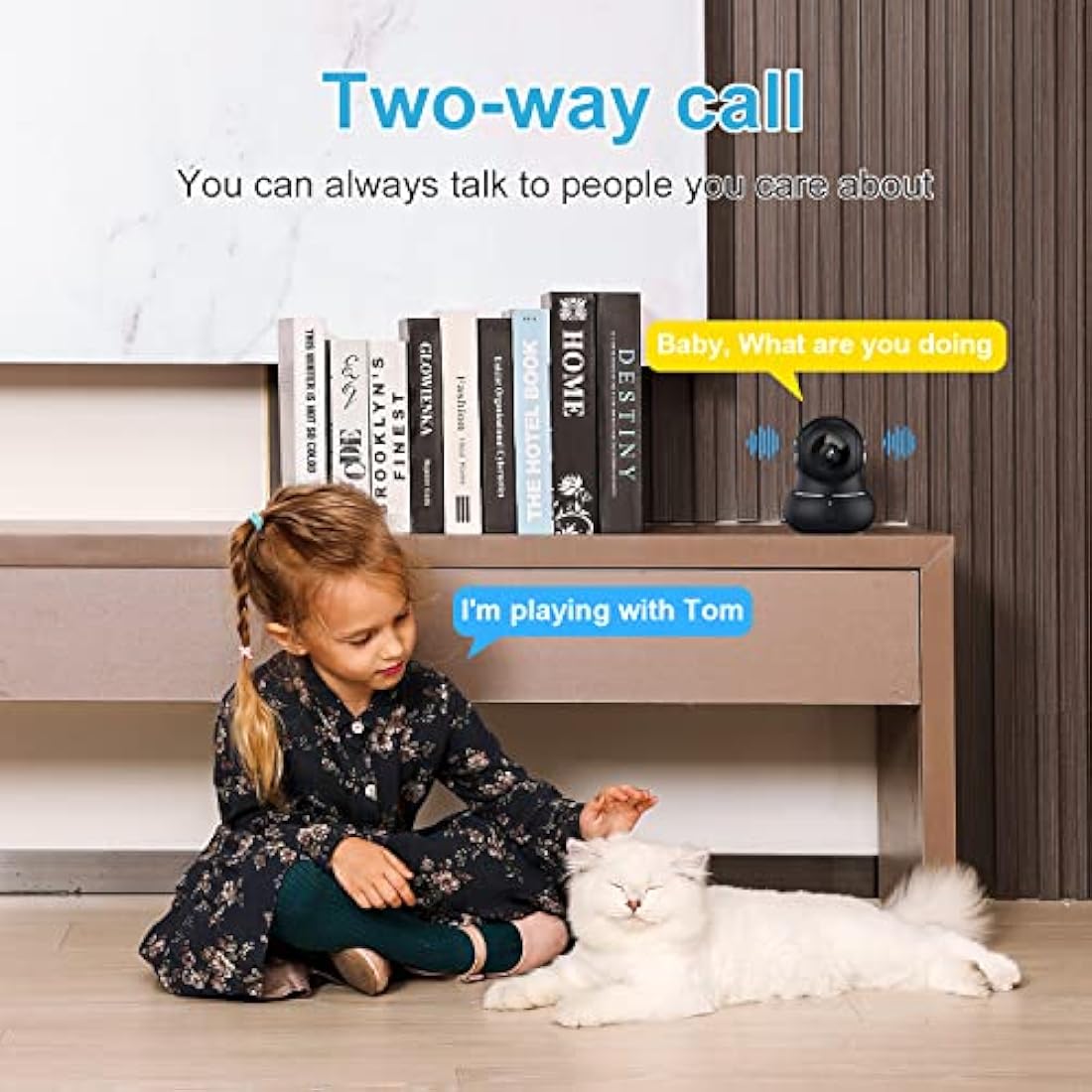 litokam Camera, 2K Indoor Camera with 360° Auto Tracking, Pet Camera with Motion Detection, IR Night Vision, 2-Way Audio, WiFi Camera for Nanny/Baby Monitor, Wireless Camera Work with Alexa, 2 Pack