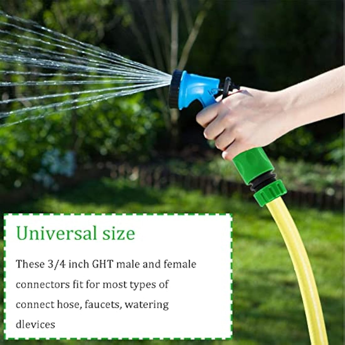 10Pcs Garden Hose Tap Connector Hose Pipe Fittings Kit for Outdoor tap&Join Hoses Pipe Tube(2 Double Male Snap Connectors,6 End Quick Connectors,2 Tap Connector 1/2 &3/4 Inch Size 2-in-1)