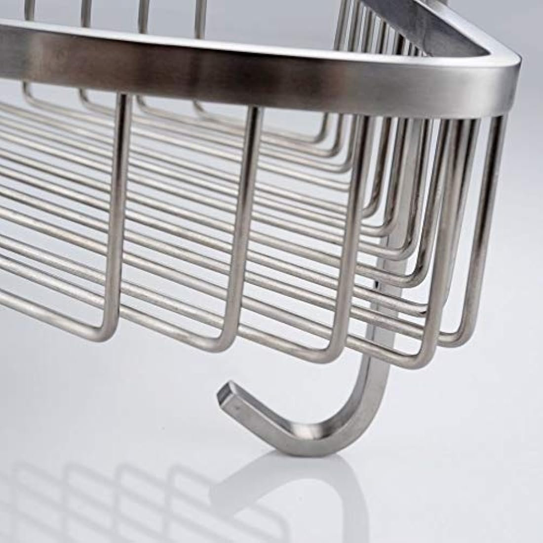 Konhard CS002 Wall Bathroom and Shower Basket, Brushed Stainless Steel 2 Tier